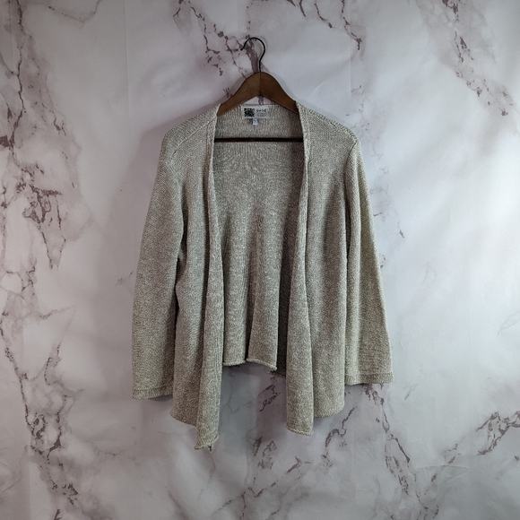 Habitat Sweaters - Habitat Cardigan Linen Beige Nuetral Oatmeal Open Front Clothes to Live In